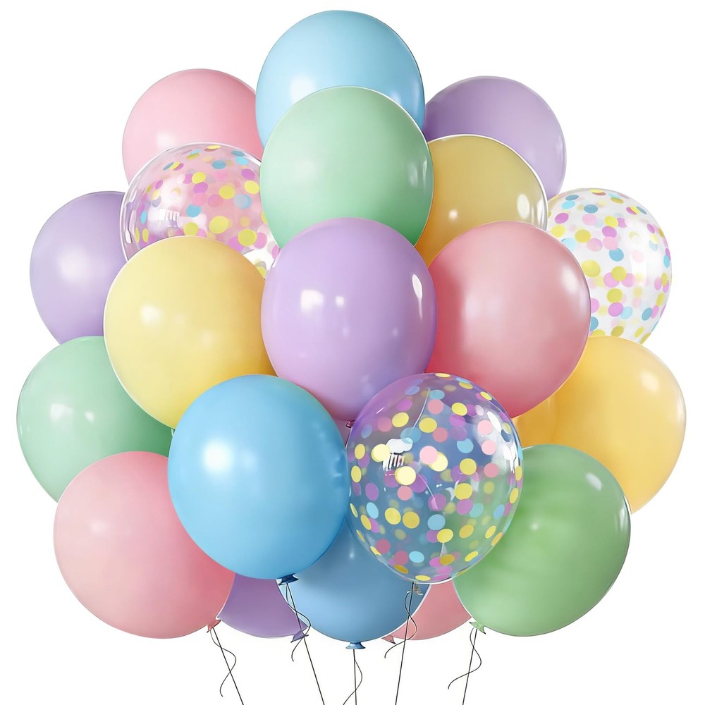 Pastel Balloons 12 Inch Macaron Pink Blue Green Purple Yellow Pastel Rainbow …