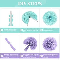 Pastel Party Decorations, 24Pcs Classroom Baby Shower Decor with Hanging Fans…