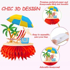 12Pcs Summer Party Decorations Honeycomb Centerpiece, Hello Summer Party Deco…