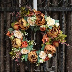 Peony Berry Wreath for Front For Door Summer Spring Autumn Decorative Piece