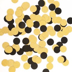 Glitter Gold Black Confetti Circle Dots Confetti for Party Decorations, 1.2 i…
