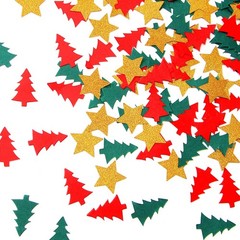 Red Green White Christmas Tree Star Holiday Table Glitter Confetti 300pcs