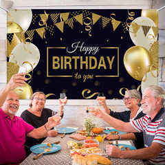 Happy Birthday Backdrop Banner Extra Large Birthday Sign Poster for Men Women An