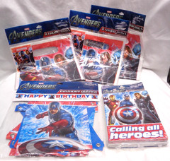 Hallmark Party Lot/5 Marvel AVENGERS Birthday Banner INVITATIONS THANK YOU Bags