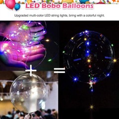 10* Light Up Clear Balloons 20 inch BoBo Bubble Graduation Birthday Party Decor