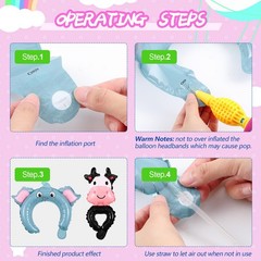 200 Pcs Zoo Animal Inflatable Party Set, Inflatable Headbands & Wrist Balloon…