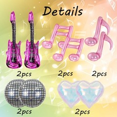 Music Party Decoration Music Note Balloon Disco Balloon Guitar Foil Balloon C…