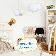 6 Pieces Artificial Cloud Props Imitation 3D Cloud Shape Hanging Decorations Roo