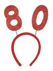 80TH BIRTHDAY PARTY GLITTER HEADBAND BOPPER