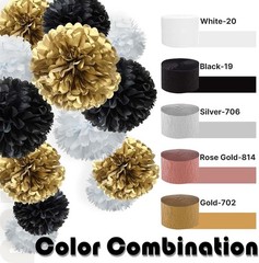 Versatile Black Crepe Paper Streamers – 1.8 Inch x 82 Ft, Perfect for Parties