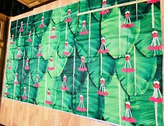 India Banana Leaf Curtain Backdrop photo prop Decoration Cloth 8X5 ft muggu USA