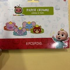 Cocomelon Birthday Party Cardboard Paper Crown 8pcs/ Pack Kids New