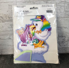 Beistle Stork Baby Shower Honeycomb Centerpiece Decoration Unisex 8″ NOS