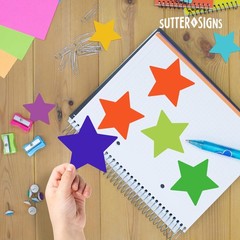 Large Star Paper Cutouts 5 Inch Classroom Bulletin Board Shapes 54 PCS