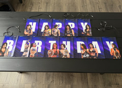 Rhea Ripley Happy Birthday Banner ( WWE , Cody Rhodes, Roman Reigns, Jey Uso)