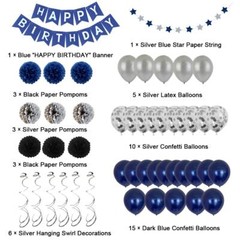 Birthday Decorations Men Blue Birthday Party Decorations for Men Women Boys G…