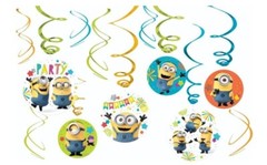 Minions Party Decorations 12pk Hanging Swirl Despicable Me Minion Party Supplies
