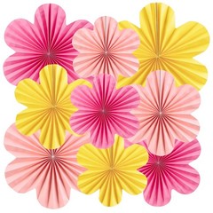 Colorful Paper Flower Decorations – Wall Decor, Floral Backdrop, Hanging Fans, C