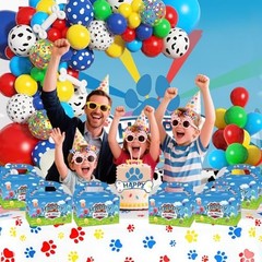 12Pcs Cartoon Puppy Birthday Decorations, Cartoon 1 Count (Pack of 12) Blue
