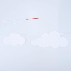 2 Pack Cloud Garland White Cloud Felt Banner Wall Decor Baby Shower Sky Theme…