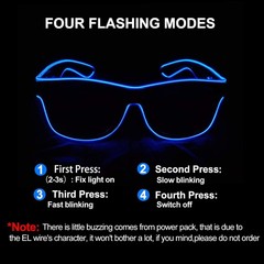 Wireless Light Up Glasses Glow in the Dark Neon Rave Glasses for Rave Party, …