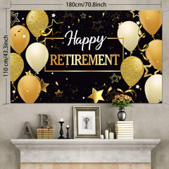 Retirement Party Decorations, Extra Large Fabric Retire Sign Banner Photo Booth