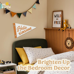 Hello Sunshine Wall Hanging Felt Banner for Kids Room,Bedroom,Playroom,Nursery,C