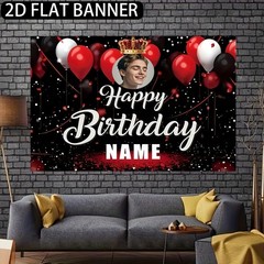 1pc 2D Theme Personalized Birthday Custom Poster Custom Text Photo Party Decor❀