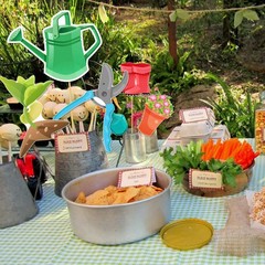 21Pcs Gardening Tool Centerpiece Sticks Garden Birthday Party Decorations Gar…