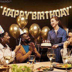 , Light Up Happy Birthday Banner – 10 Feet, 8 Modes Pre-Strung |en Glitter Gold