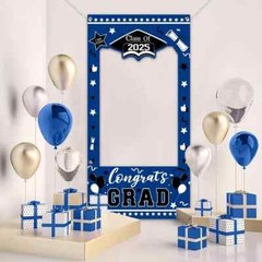 1pc, 2025 Graduation Vinyl Background Photo Frame and 1set Congrats Class