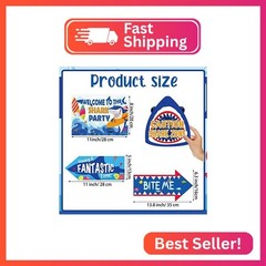 20 Pieces Shark Party Decorations Signs Shark Decorations Ocean Theme Party Supp