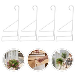 4Pcs Reusable White Iron Decorative Wall Hooks for Hanging Plants Lanterns