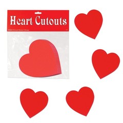 Beistle Printed Heart Cutouts Red 4 Inch 10 Piece Standard Functional Party Set
