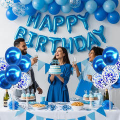4 Set Blue Balloon Stand Centerpieces for Table,Balloon Table Stand Kit,Blue …