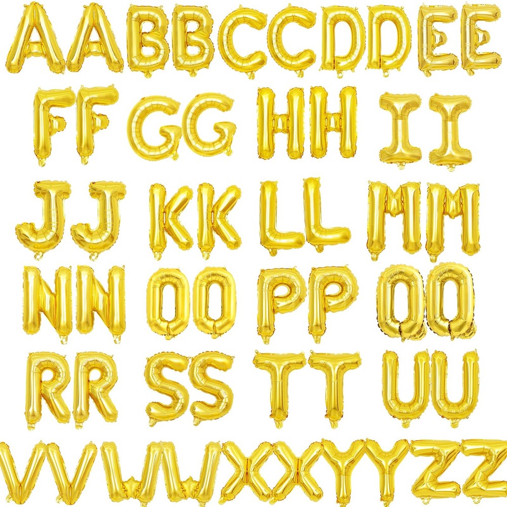52 Pcs 2 Sets of 16 Inch “A-Z” Letter Balloons Set – Complete Alphabet Mylar …