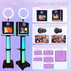 Portable iPad Photo Booth Machine Stand 2‑in‑1 for iPad & DSLR Camera for Party