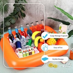 FillTouch Rectangular Inflatable Serving Bar Floating Drink Holder for Pool I…