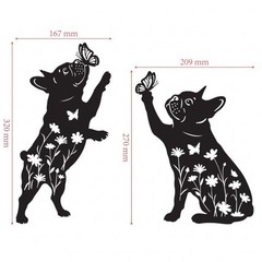 2 Pack Metal For Dog Garden Stakes for Sidewalk Balcony Fence Outdoor Use