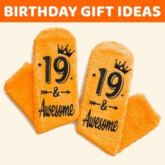 19th Birthday Fuzzy Socks Gift Idea 19 Year Old Present Girl Boy Novelty