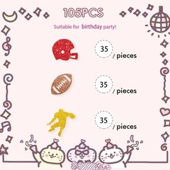 100-Count Football Player Table Confetti for Sport Theme Birthday Rugby