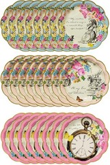 Talking Tables Pack of 24 Alice in Wonderland Themed Disposable 7″, Pink