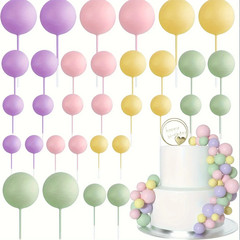 20Pcs Happy Birthday Cake Gold and Silver Foam Ball Wedding Party Birthday Cake