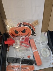 2 boxes of Halloween Pumpkin Pattern Orange Foil Fringe Curtain Party Decoration