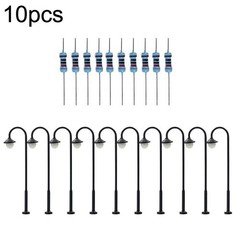 Pack of 10 LED Model Railway Lamps for 1 160 Scale Layouts and N Scale