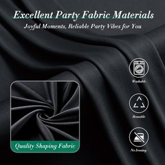 10 ft x 10 ft Wrinkle Black Backdrop Curtain for Parties, Polyester Black Photo