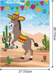 KUUQA Pin the Tail on the Donkey Party Game, Mexican Donkey Party Supplies, Birt