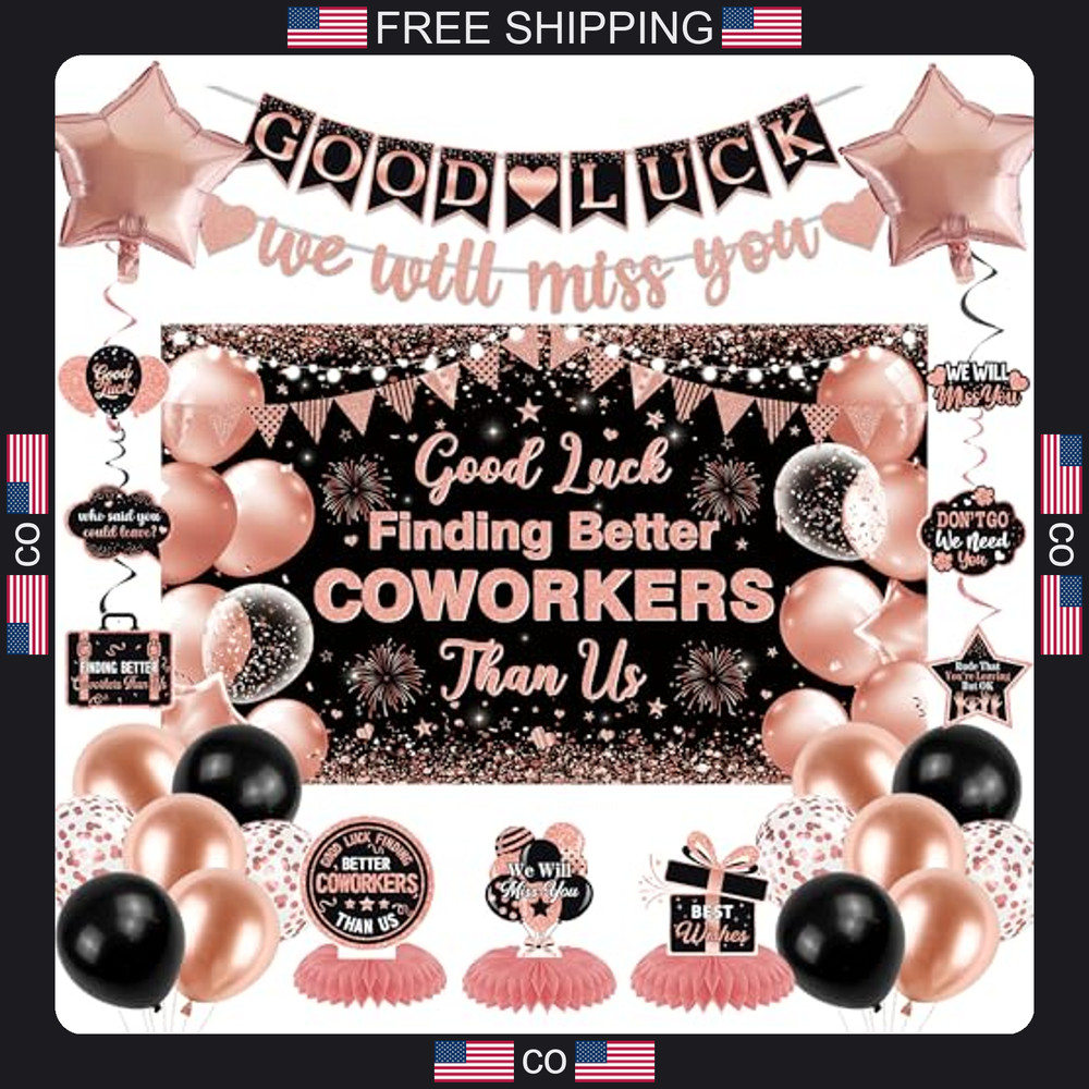 25 Piece Rose Gold Farewell Party Decorations for Coworkers