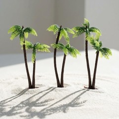 Miniature Coconut Palm Tree Decoration 3Pcs Artificial Bonsai Plant Pots for …