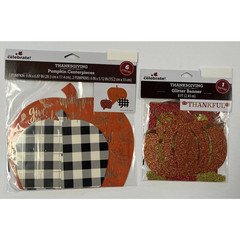 Thanksgiving Pumpkin Centerpieces Glitter Thankful Banner Cardstock Celebrate
